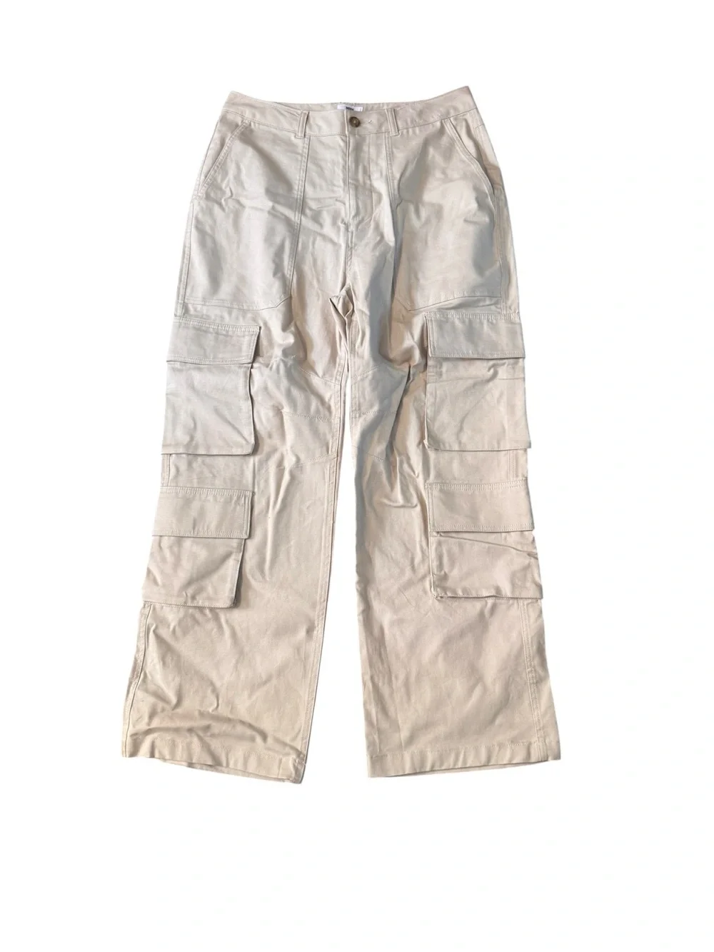 Mode of One Men Relaxed Fit Utility Cargo Pants DarK Ecru Beige Size 32 Workman